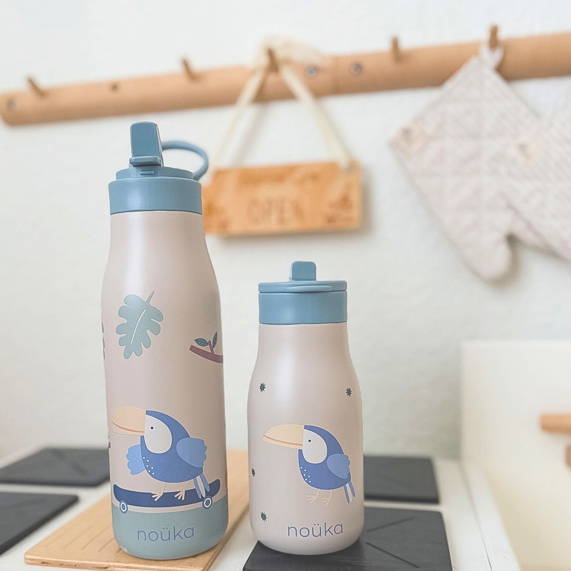 noüka Stainless Steel Drinking Bottle 16 Oz Daisy Collection - Kiko The Toucan (Min. of 2 PK, Multiples of 2 PK)