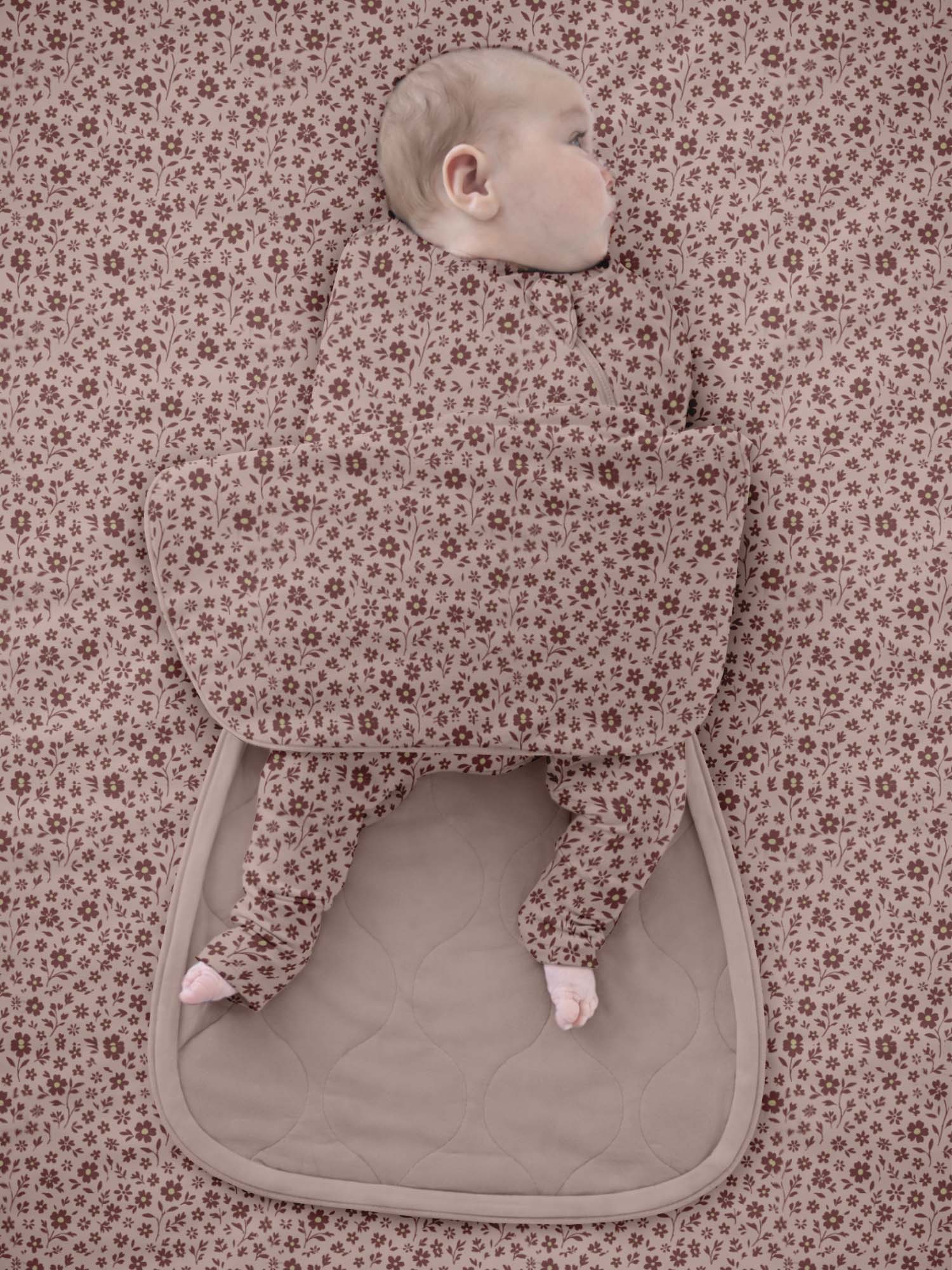 günamüna Swaddle Sleep Sack Duvet Bamboo Petals 1 TOG (Min. of 2, multiples of 2)