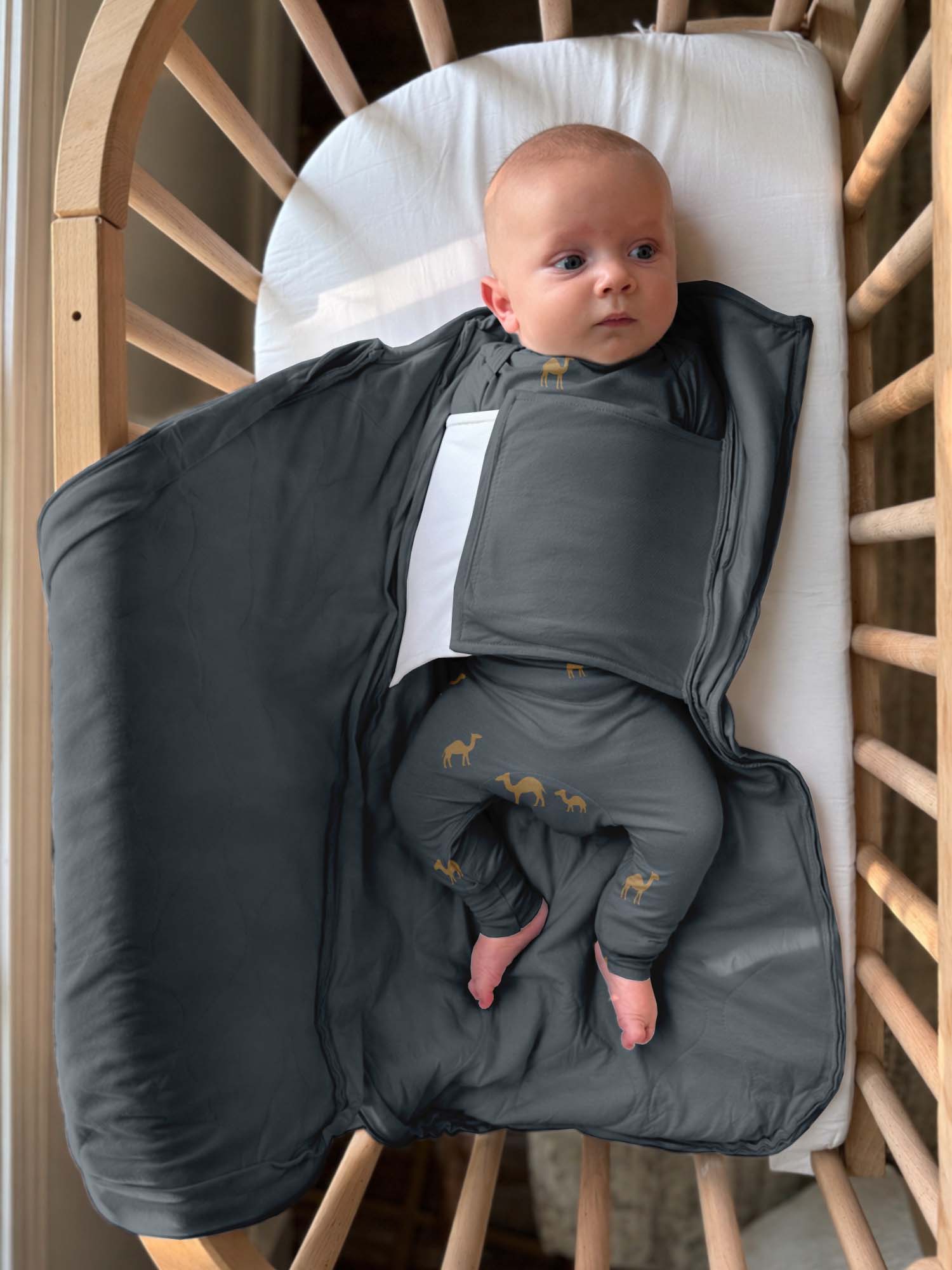 günamüna Swaddle Sleep Sack Duvet Bamboo Camels 2.5 TOG (Min. of 2, multiples of 2)
