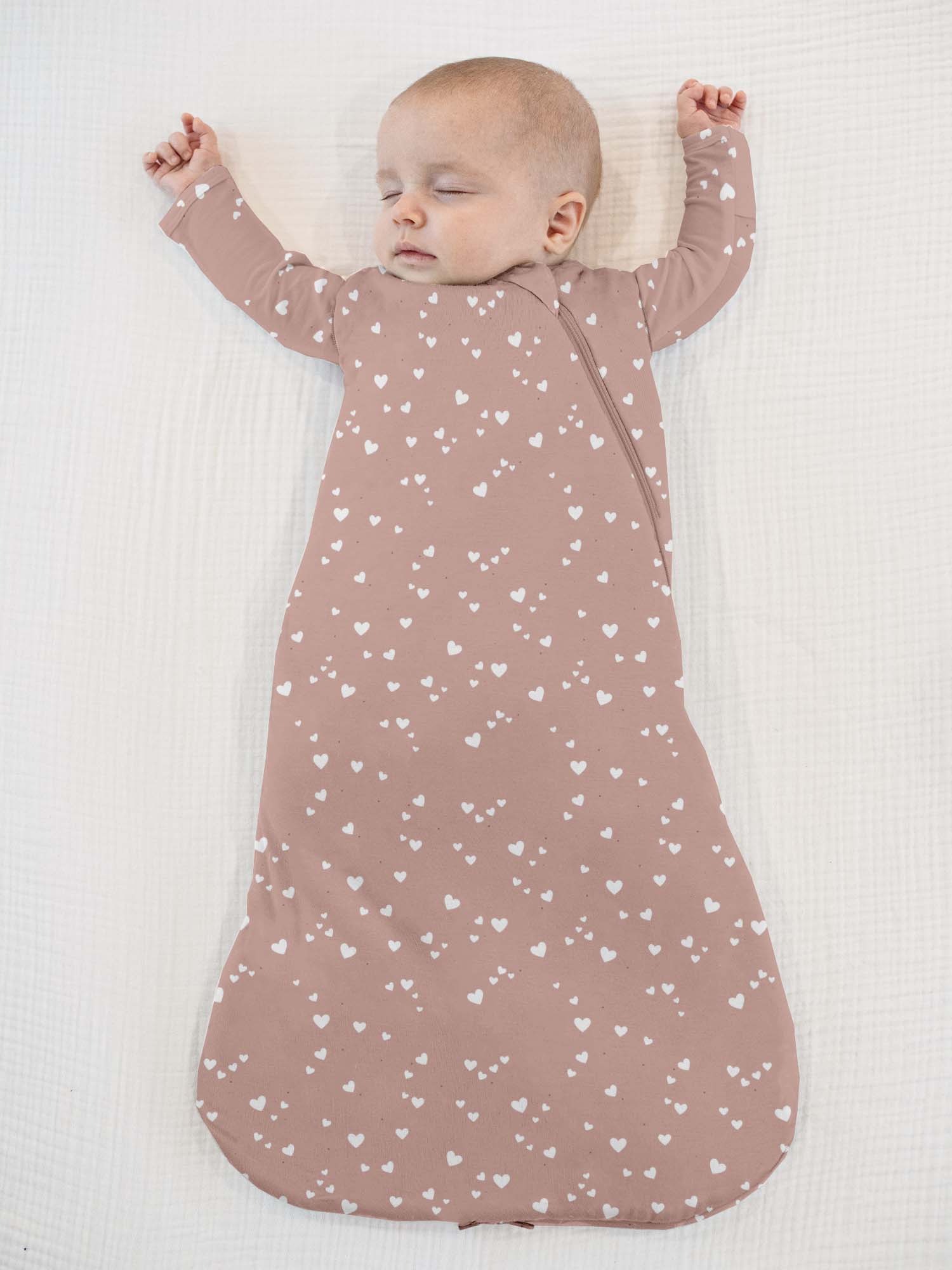 günamüna Swaddle Sleep Sack Duvet Bamboo Hearts 1 TOG (Min. of 2, multiples of 2)