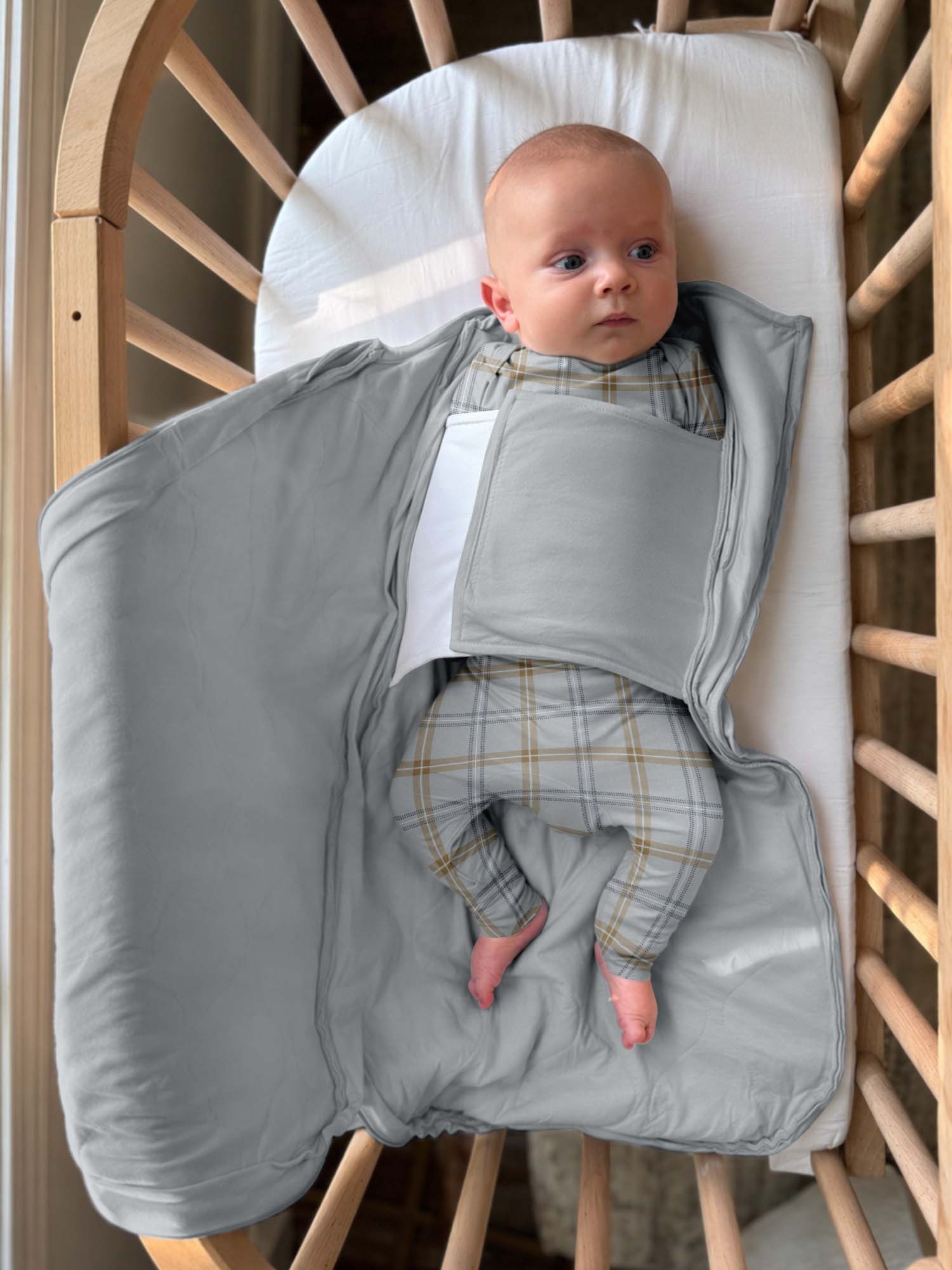 günamüna Swaddle Sleep Sack Duvet Bamboo Plaid 2.5 TOG (Min. of 2, multiples of 2)