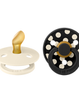 BIBS Pacifier Studio Colour Anatomical 2 PACK Polka - Ivory/Black (Min. of 2 PK, multiples of 2 PK)