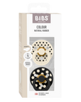 BIBS Pacifier Studio Colour Anatomical 2 PACK Polka - Ivory/Black (Min. of 2 PK, multiples of 2 PK)