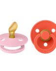 BIBS Pacifier Original COLOUR Latex 2 PK Anatomical Tango/Baby Pink (Min. of 2 PK, multiples of 2 PK)