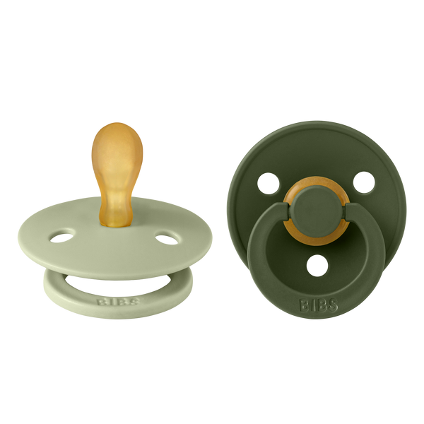BIBS Pacifier Original COLOUR Latex 2 PK Symmetrical Hunter Green/Sage  (Min. of 2 PK, multiples of 2 PK)