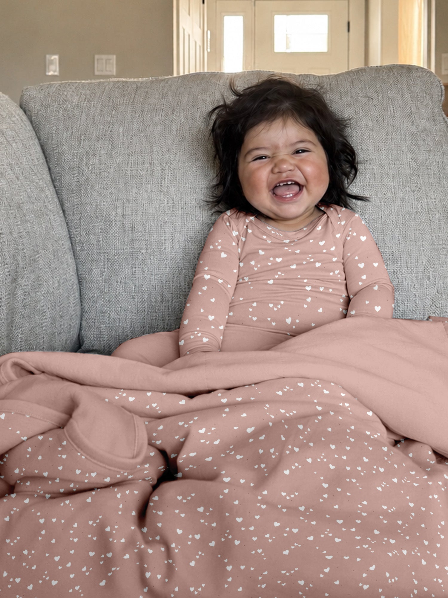 günamüna Mini Cozy Cloud Comforter Baby Blanket 1 TOG - Hearts (Min. of 2, multiples of 2)