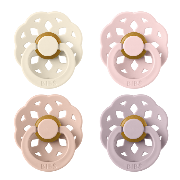 BIBS Pacifier Boheme Latex 4 PK Ivory/Blush/Blossom/Dusky Lilac(Min. of 2 PK, multiples of 2 PK)