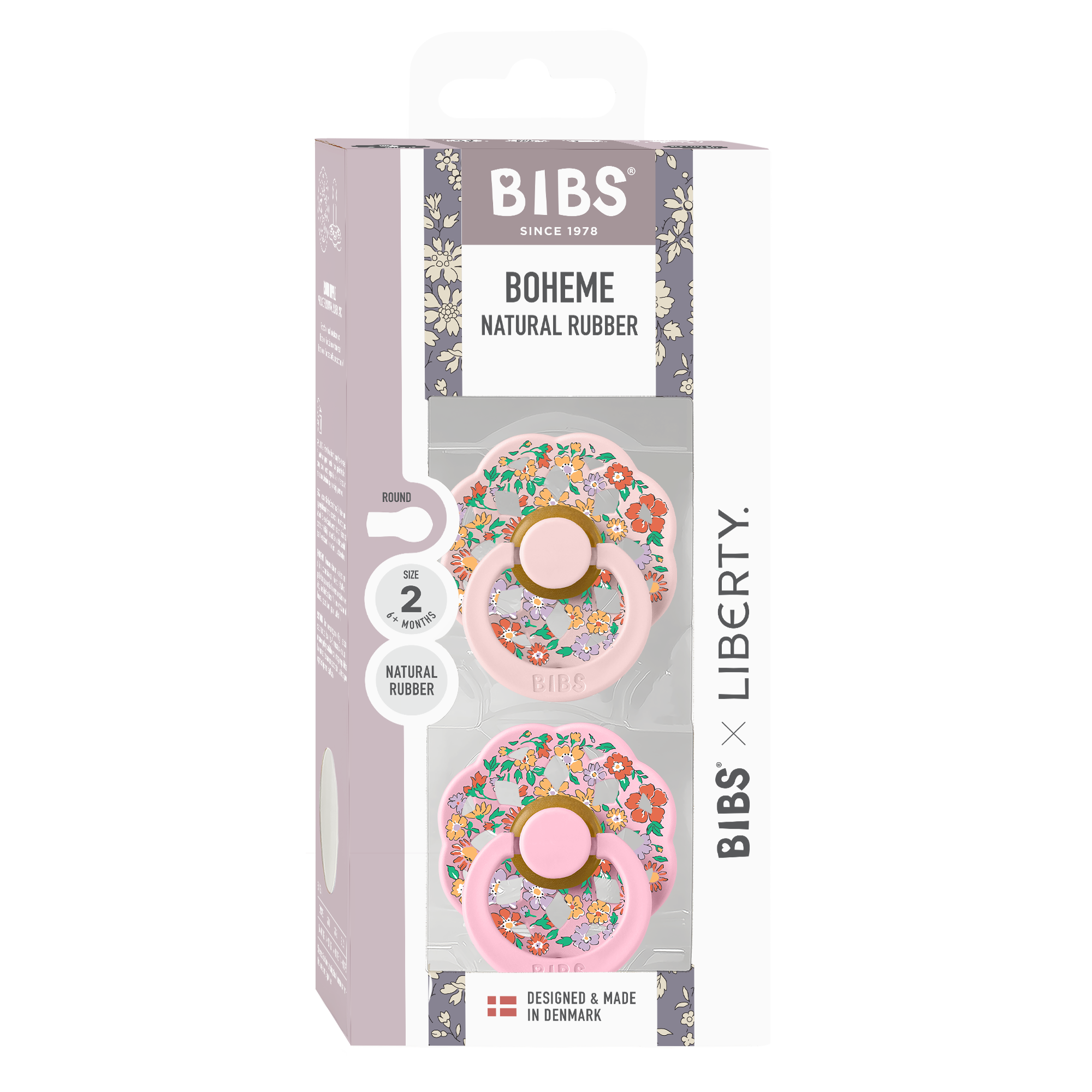 BIBS x LIBERTY Boheme Pacifiers 2 Pack Oscar Meadow - Blossom Mix (Min. of 2 PK, multiples of 2 PK) (Copy)