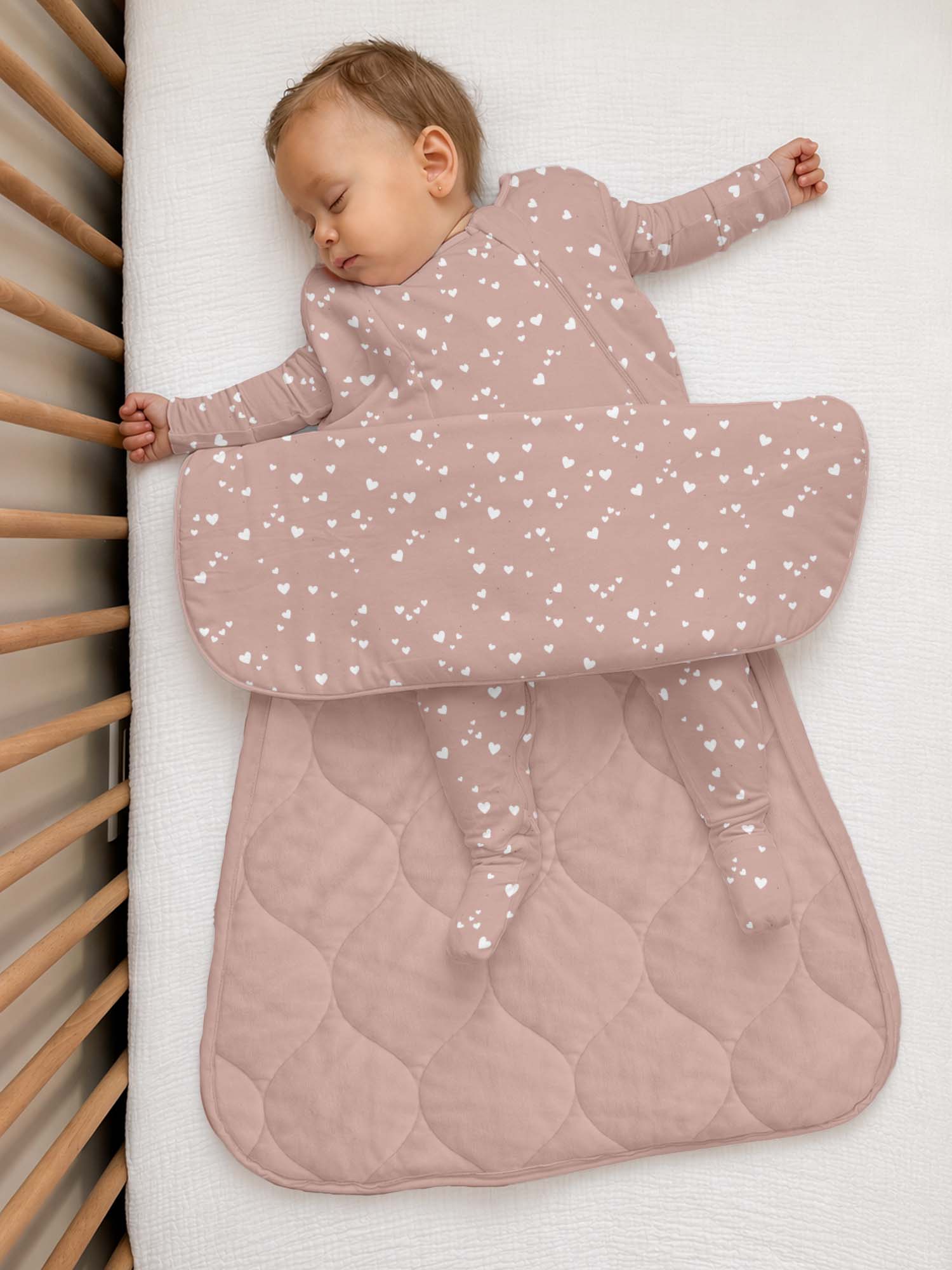 günamüna Sleep Sack Duvet Bamboo Hearts 2.5 TOG (Min. of 2, multiples of 2)