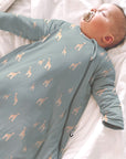 günamüna LONG Sleeve  Sleep Sack Duvet Bamboo Giraffe Moss 2.5 TOG (Min of 2, multiples of 2)