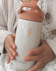 noüka Flip-Top Straw Drinking Bottle 14 Oz Henry Collection - Ice Cream (Sold in Case of 2, Qty of 1=2 products)