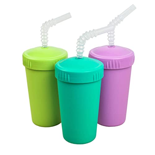 Re Play Straw Cups with Reversable Straw | Aqua, Lime, Purple