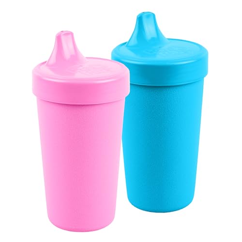 Re Play No Spill Sippy Cups | Bright Pink/Sky Blue