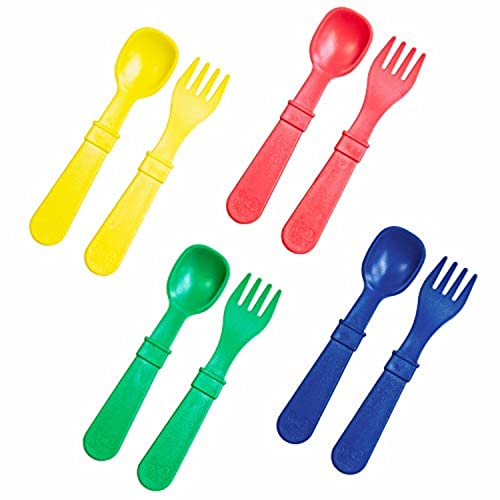 Re Play Utensils Spoon and Fork | Kelly Green, Yellow, Red, Navy Blue