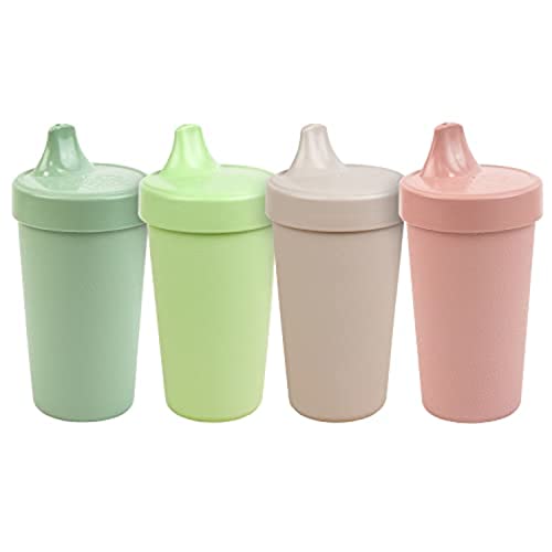 Amazon Re Play 4pk - No Spill Sippy Cups (Sage, Leaf, Sand, Desert Rose)