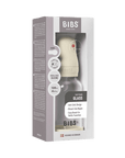 BIBS Glass Baby Bottle Round Silicone 1 pack 120 ml Slow Flow Ivory (Min. of 2 PK , multiples of 2 PK)