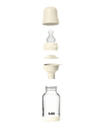 BIBS Glass Baby Bottle Round Silicone 1 pack 120 ml Slow Flow Ivory (Min. of 2 PK , multiples of 2 PK)