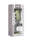 BIBS Glass Baby Bottle Round Silicone 1 pack 120 ml Slow Flow Sage (Min. of 2 PK , multiples of 2 PK)