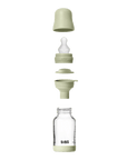 BIBS Glass Baby Bottle Round Silicone 1 pack 120 ml Slow Flow Sage (Min. of 2 PK , multiples of 2 PK)