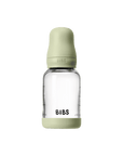 BIBS Glass Baby Bottle Round Latex 1 pack 120 ml Slow Flow Sage (Min. of 2 PK , multiples of 2 PK)