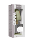 BIBS Glass Baby Bottle Round Latex 1 pack 120 ml Slow Flow Sage (Min. of 2 PK , multiples of 2 PK)