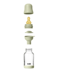 BIBS Glass Baby Bottle Round Latex 1 pack 120 ml Slow Flow Sage (Min. of 2 PK , multiples of 2 PK)
