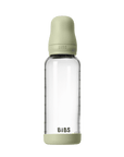 BIBS Glass Baby Bottle Round Latex 1 pack 240 ml Medium Flow Sage (Min. of 2 PK , multiples of 2 PK)