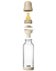 BIBS Glass Baby Bottle Round Latex 1 pack 240 ml Medium Flow Vanilla GLOW (Min. of 2 PK , multiples of 2 PK)