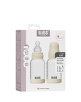 BIBS Glass Baby Bottle Round Silicone 2 PK 120 ml Slow Flow Ivory (Min. of 2 PK , multiples of 2 PK)