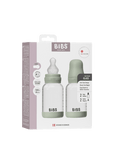 BIBS Glass Baby Bottle Round Silicone 2 PK 120 ml Medium Flow Sage (Min. of 2 PK , multiples of 2 PK)