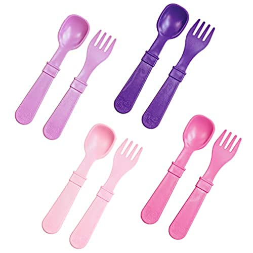 Re Play Utensils Spoon and Fork | Bright Pink, Purple, Blush, Amethyst