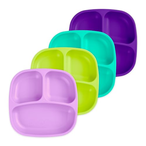 Re Play Divided Plates | Amethyst, Aqua, Lime Green and Purple