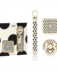 BIBS Gift Set Polka Soothe & Go Latex Size 2 Ivory Black (Min. of 2 PK , multiples of 2 PK)