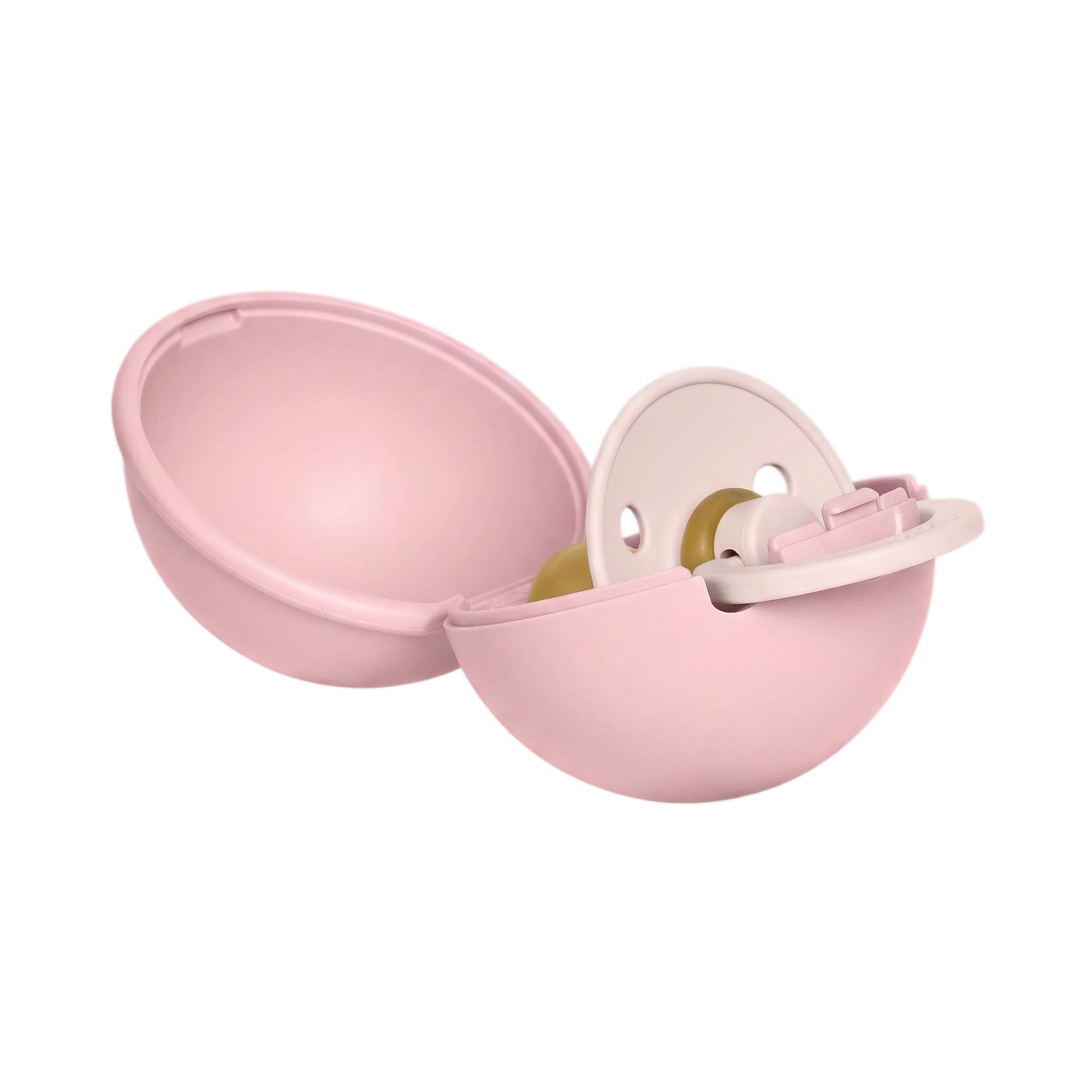 BIBS Colour Pacifier Round Latex Vanilla &amp; Pacifier Case Mini Baby Pink (Min. of 2 PK, multiples of 2 PK)