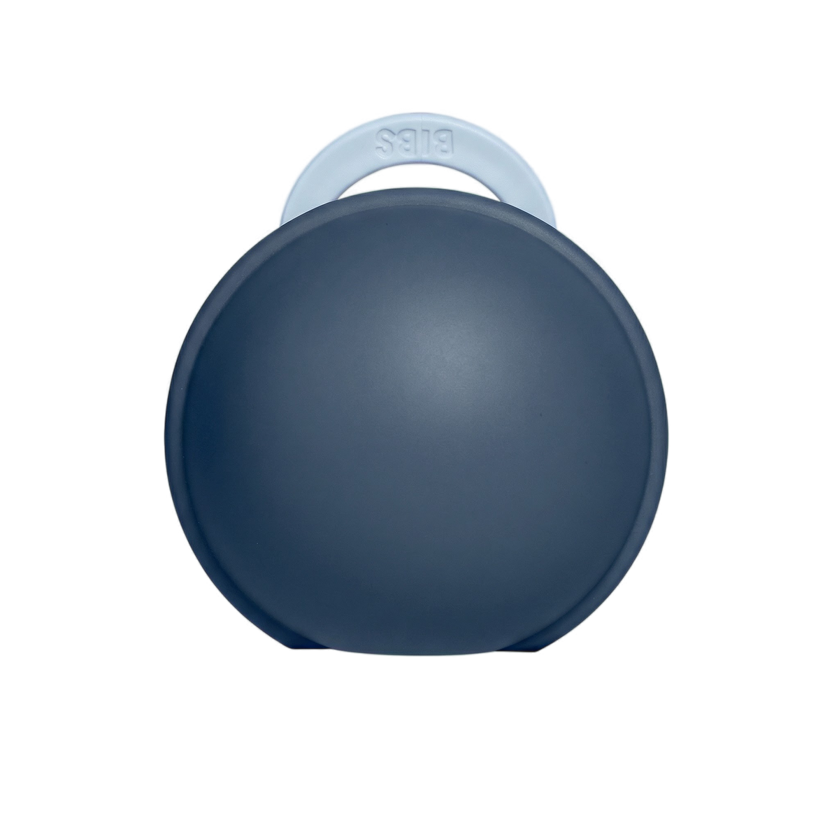 BIBS Colour Pacifier Round Latex Vanilla &amp; Pacifier Case Mini Steel Blue (Min. of 2 PK, multiples of 2 PK)
