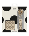 BIBS Gift Set Polka Soothe & Go Latex Size 2 Dark Oak/Vanilla (Min. of 2 PK , multiples of 2 PK)