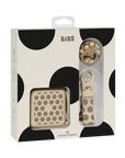 BIBS Gift Set Polka Soothe & Go Latex Size 2 Dark Oak/Vanilla (Min. of 2 PK , multiples of 2 PK)