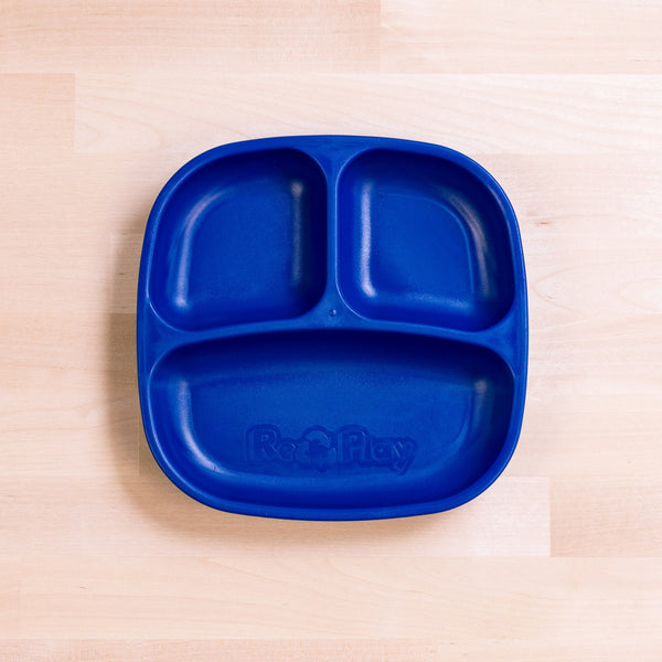 Re-Play Divided Plate- Navy (Min. of 2 PK, Multiples of 2 PK)