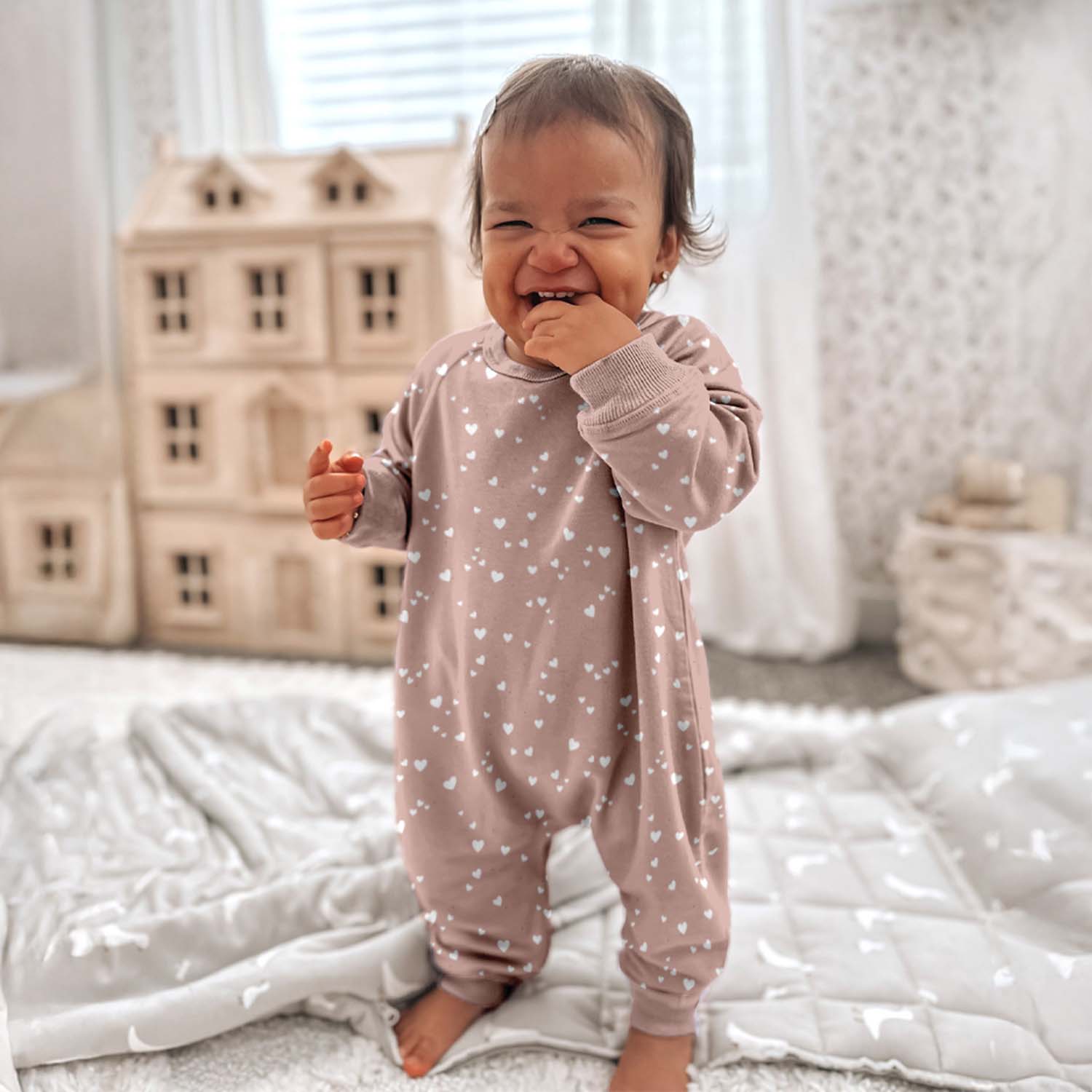 günamüna Fleece Jumpsuit Hearts (Min. of 2, multiples of 2)