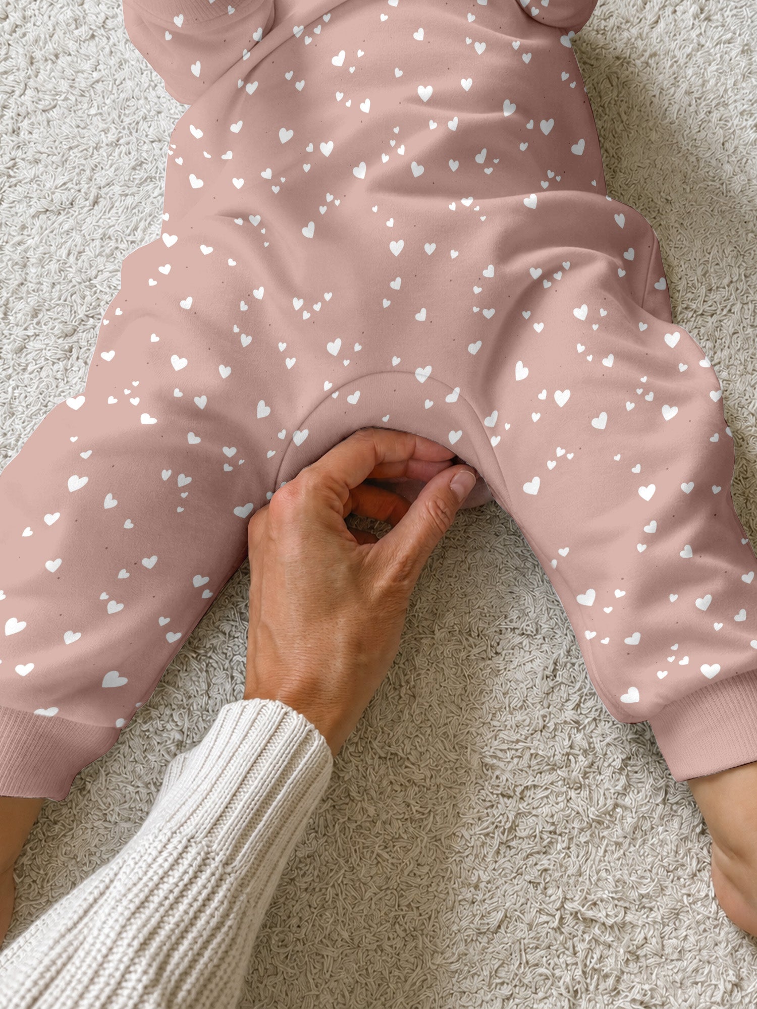 günamüna Fleece Jumpsuit Hearts (Min. of 2, multiples of 2)
