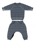 günamüna Fleece Sweatsuit Blue Stripes (Min. of 2, multiples of 2)