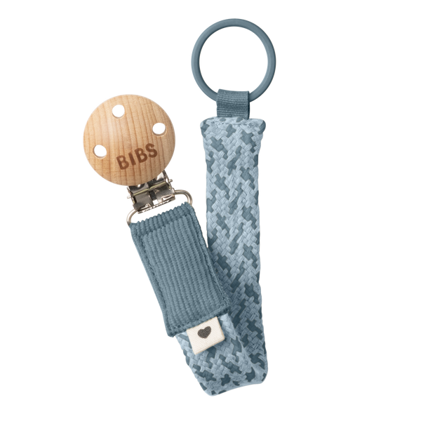 BIBS Pacifier Clip Petrol / Baby Blue ONE SIZE (Min. of 2 PK , multiples of 2 PK)