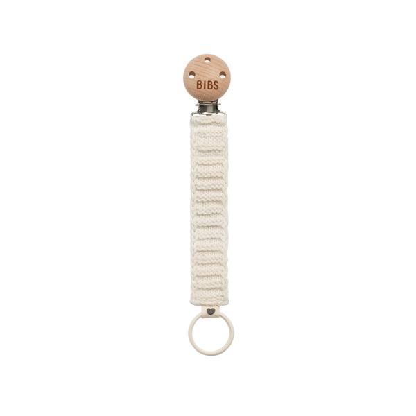 BIBS Pacifier Clip Knitted - Ivory (Min. of 2 PK , multiples of 2 PK)
