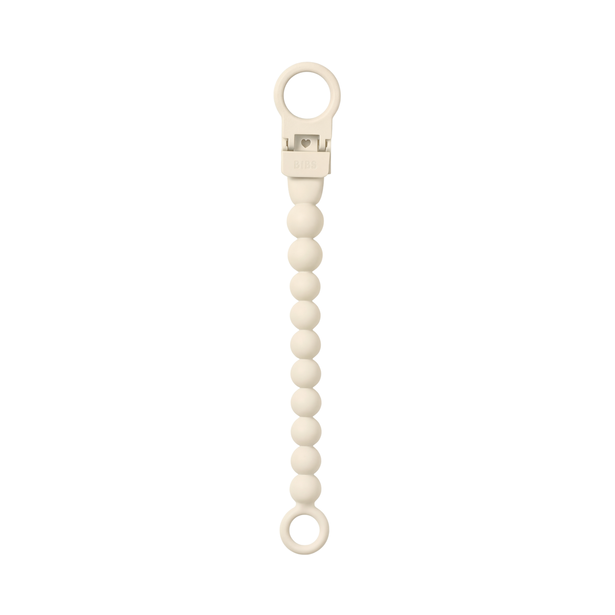 BIBS Pacifier Clip Beaded Ivory (Min. of 2 PK, multiples of 2 PK)