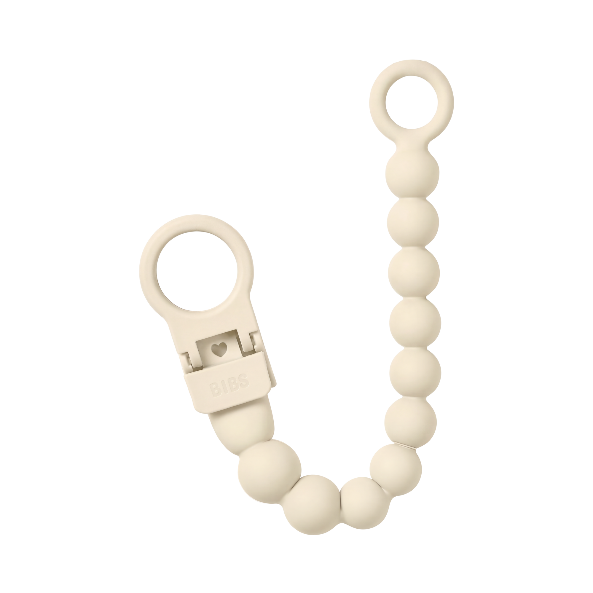 BIBS Pacifier Clip Beaded Ivory (Min. of 2 PK, multiples of 2 PK)