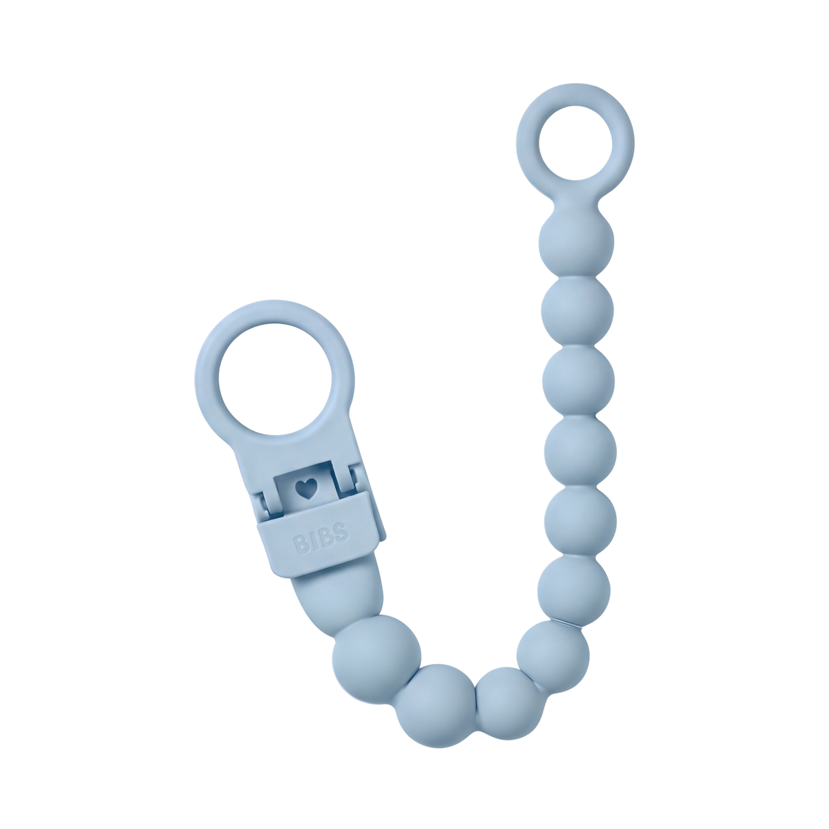 BIBS Pacifier Clip Beaded Baby Blue (Min. of 2 PK, multiples of 2 PK)