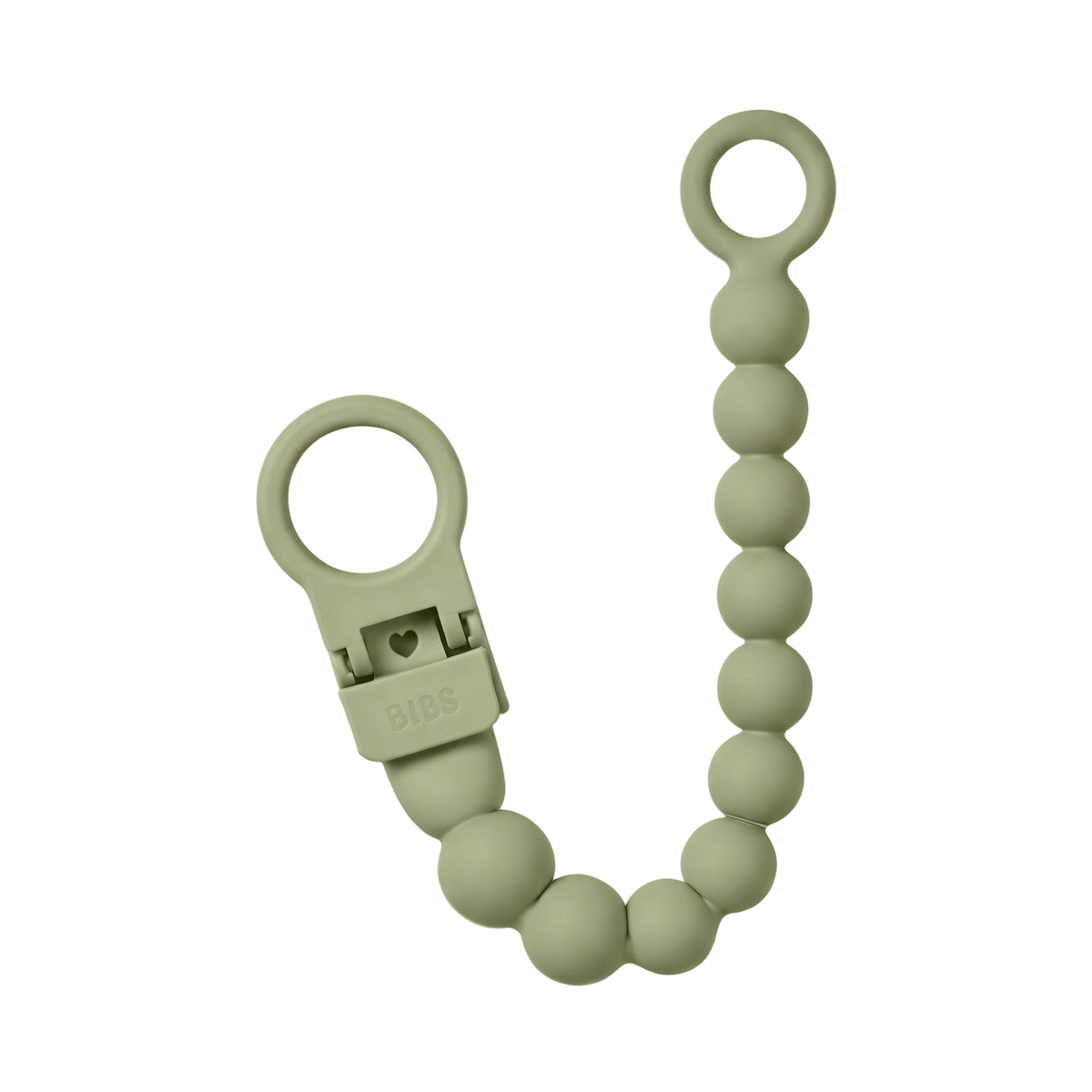 BIBS Pacifier Clip Beaded Sage (Min. of 2 PK, multiples of 2 PK)