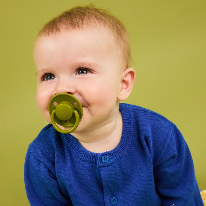 BIBS Pacifier De Lux Silicone 2 PK Wasabi/Pale Butter ONE SIZE (Min. of 2 PK, multiples of 2 PK)