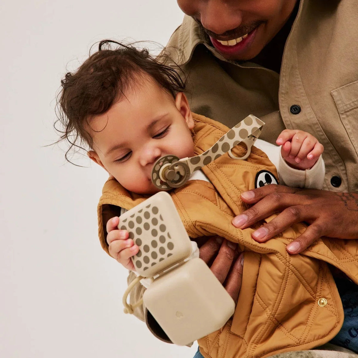 BIBS Gift Set Polka Soothe &amp; Go Latex Size 2 Dark Oak/Vanilla (Min. of 2 PK , multiples of 2 PK)