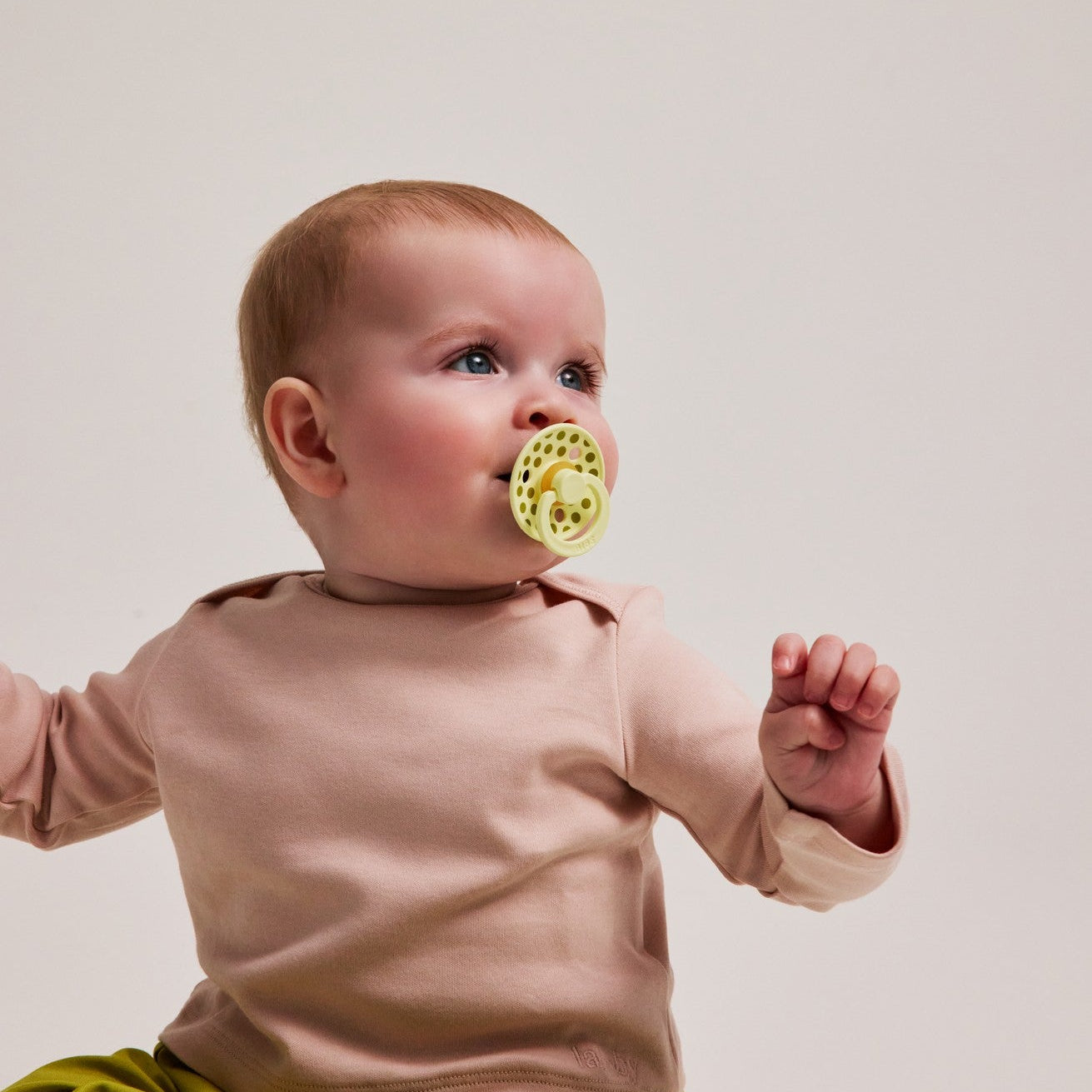 BIBS Pacifier Studio Colour 2 PACK Polka Luna/Wasabi (Min. of 2 PK, multiples of 2 PK)